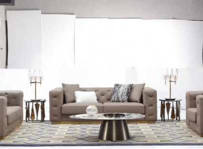 Bankstel 3-zits Modern Bankstel Woonkamer Designer Bank Textiel Nieuw
